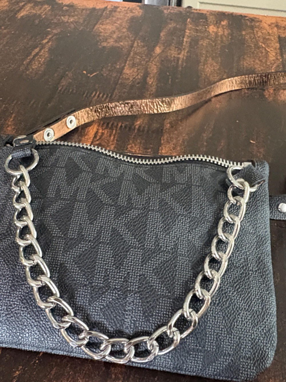 Michael Kors Black Chain-Accent Mini shoulder